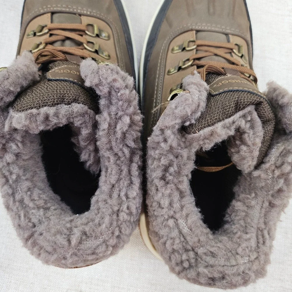Weatherproof Slope Duck Boots Mens 8M Brown Faux Fur Lined Winter Snow Hiking